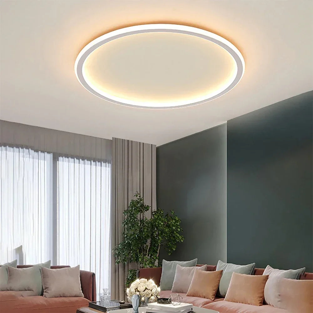 Ronde LED Plafondlamp Scandinavisch Design Mat Zwart Wit Goud 20-60cm Dimbaar Woonkamer Slaapkamer Gang | Sulvida