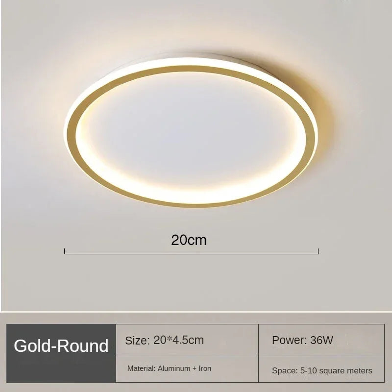 Ronde LED Plafondlamp Scandinavisch Design Mat Zwart Wit Goud 20-60cm Dimbaar Woonkamer Slaapkamer Gang | Sulvida