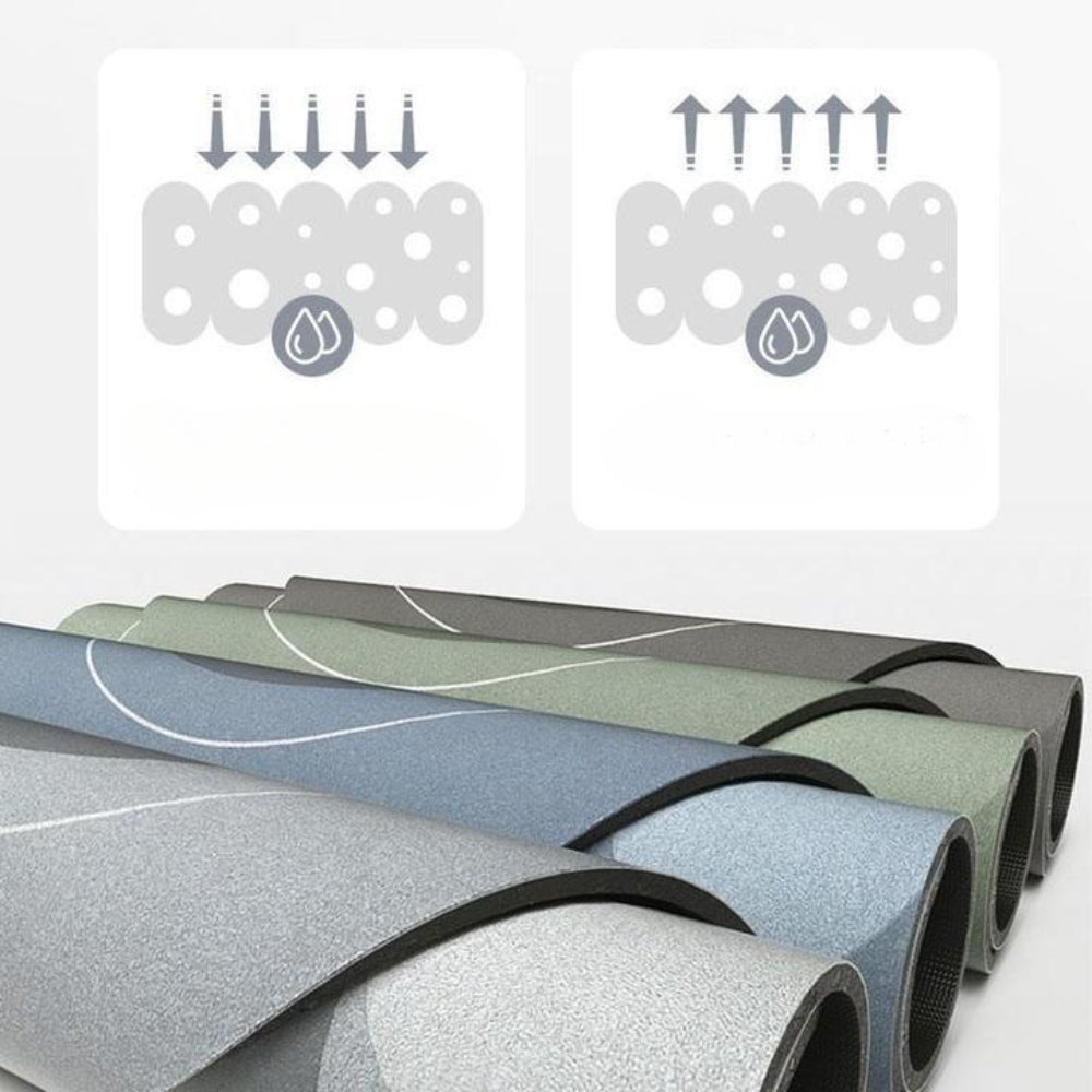 Antislip Badmat Microvezel voor Douche en Bad Ovaal 60×40 cm Zwart Grijs Blauw Groen Absorberend Antislip | Sulvida