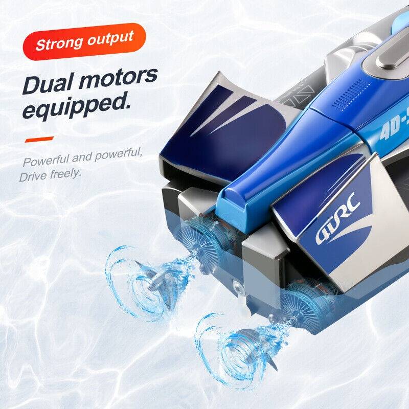 Snelle RC-boot 35 km/h met LED-verlichting en 2,4 GHz afstandsbediening voor kinderen en volwassenen | Sulvida
