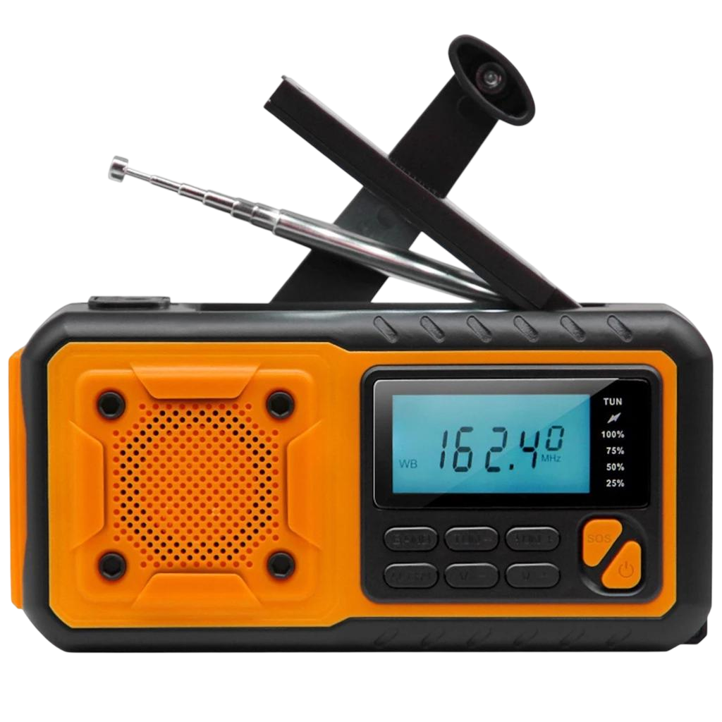 Radio d’urgence à énergie solaire et manivelle, batterie externe de 4000mAh, alarme SOS, radio FM AM et lampe torche pour les activités de plein air et le camping | Sulvida