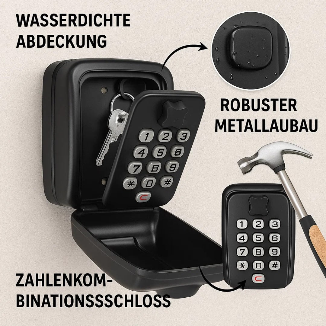 Wandmontage sleutelkluis met code voor buiten – weerbestendige sleutelbox voor veilige sleutelopslag en toegang | Sulvida