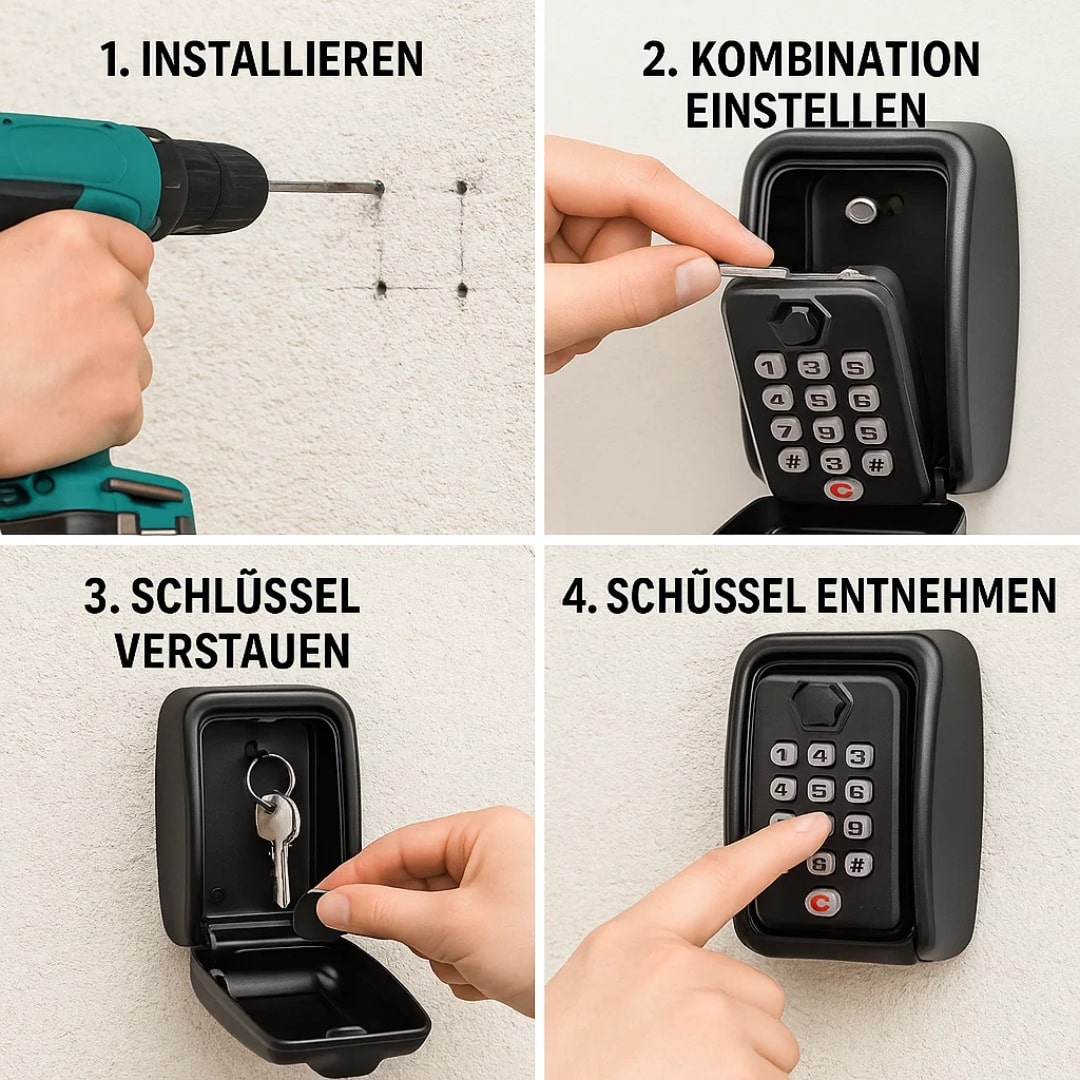 Wandmontage sleutelkluis met code voor buiten – weerbestendige sleutelbox voor veilige sleutelopslag en toegang | Sulvida