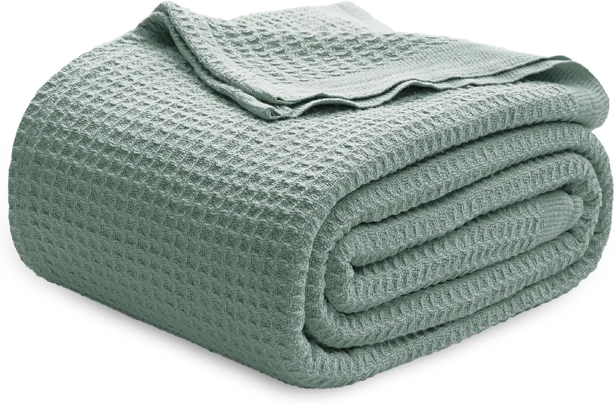 Katoenen Wafelweefsel Deken Queen Size Zacht Ademend Licht Luxe Zomerdeken voor Bed Bank Slaapkamer Comfort | Sulvida