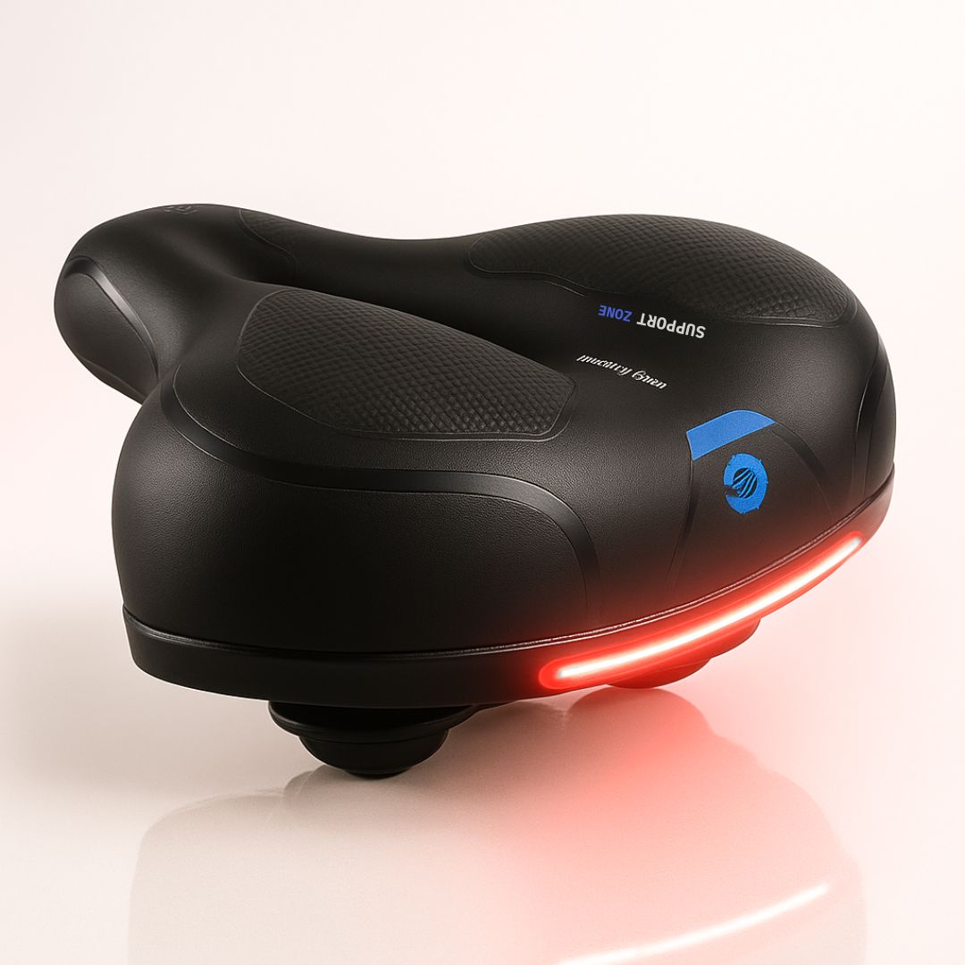 Comfortabel Fietszadel met Verende Zitting en Reflector — Ergonomische Gelvulling — Universele Pasvorm voor Dames en Heren — Waterdicht Mountainbike MTB Stadsfietszadel | Sulvida