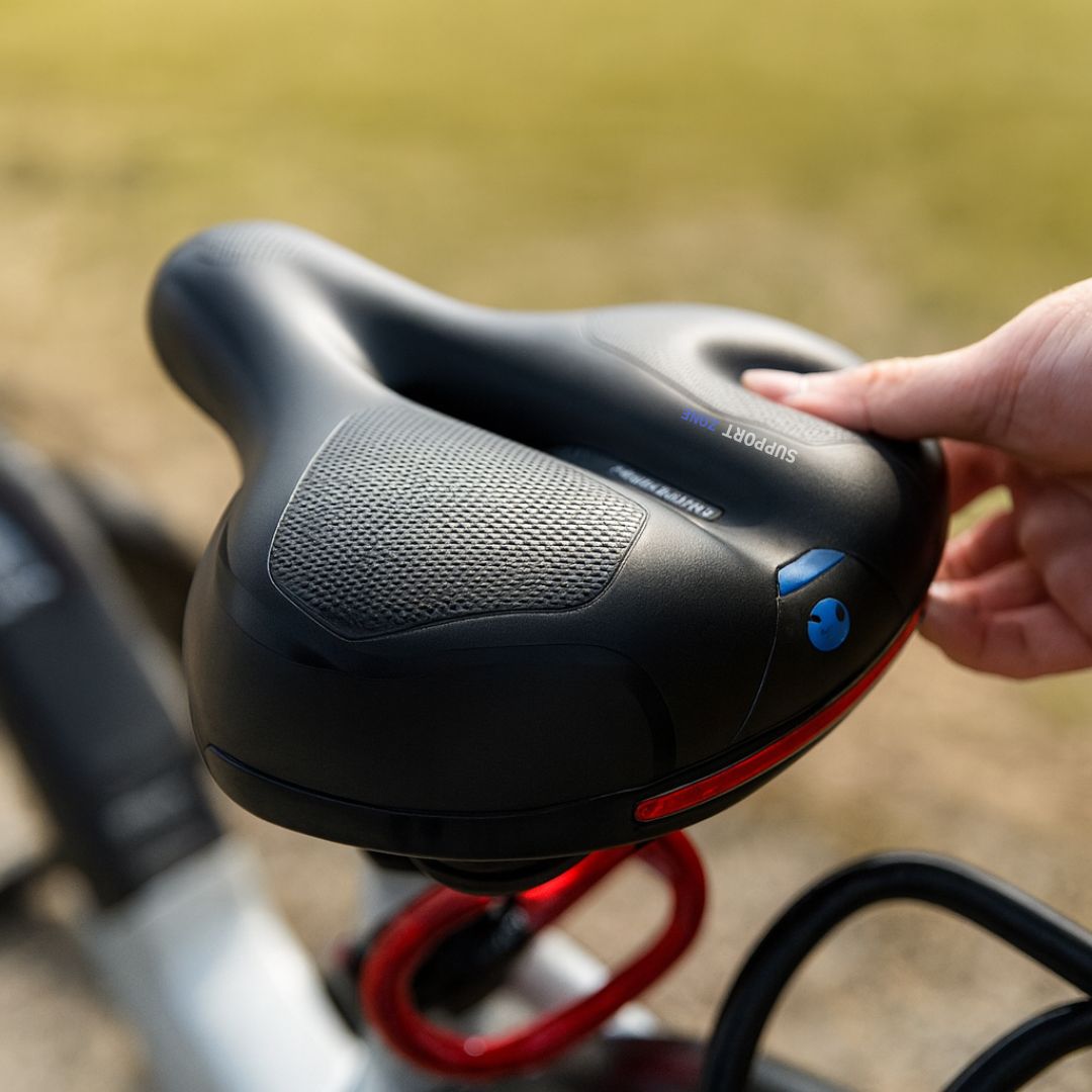 Comfortabel Fietszadel met Verende Zitting en Reflector — Ergonomische Gelvulling — Universele Pasvorm voor Dames en Heren — Waterdicht Mountainbike MTB Stadsfietszadel | Sulvida