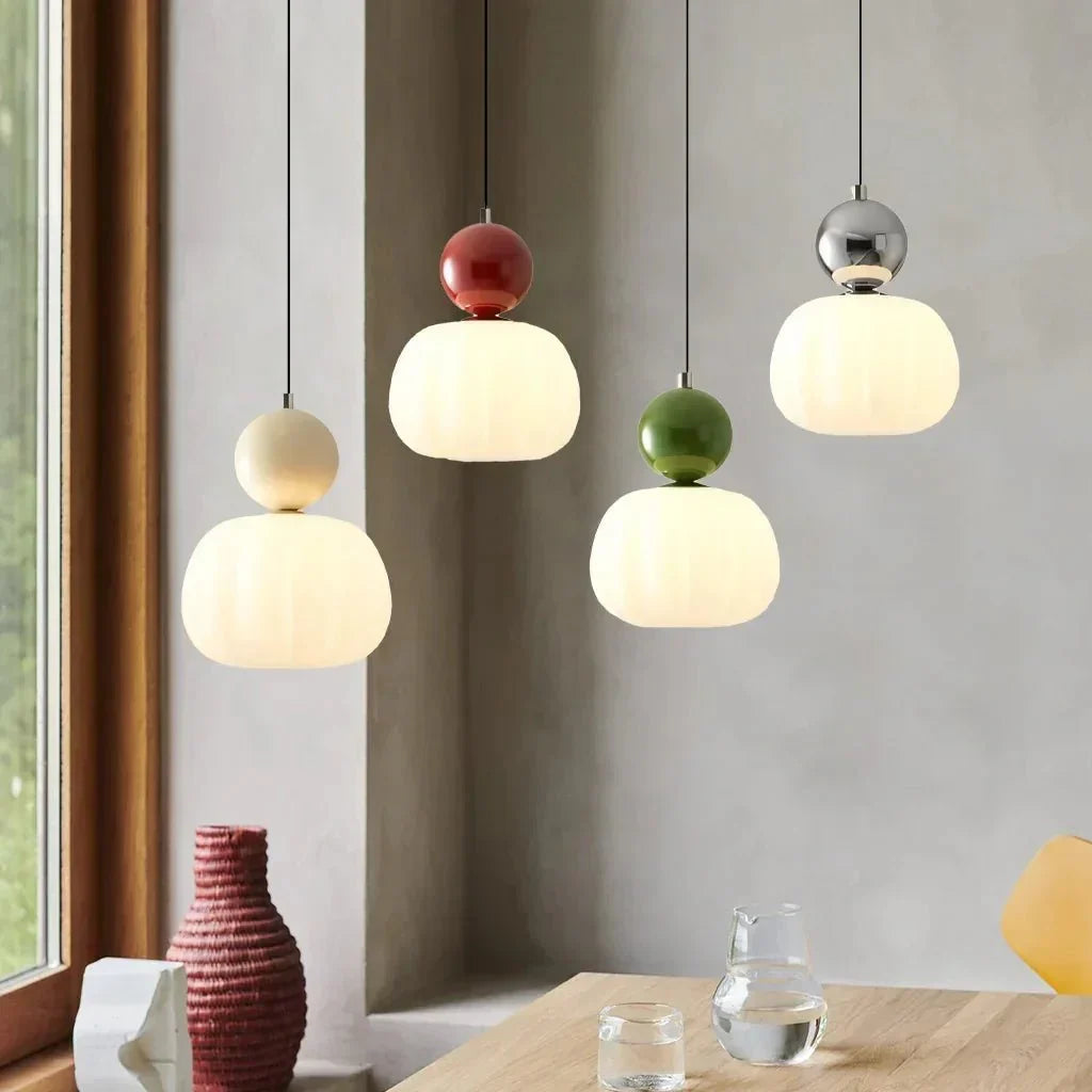 Hanglamp Art Deco Crème Ø16cm Metaal Glas G9 Eettafel Woonkamer Keuken Pendellamp Vintage Designlamp | Sulvida