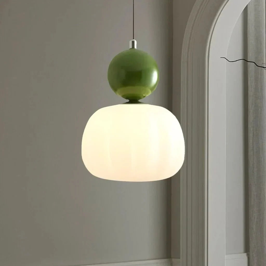 Hanglamp Art Deco Crème Ø16cm Metaal Glas G9 Eettafel Woonkamer Keuken Pendellamp Vintage Designlamp | Sulvida