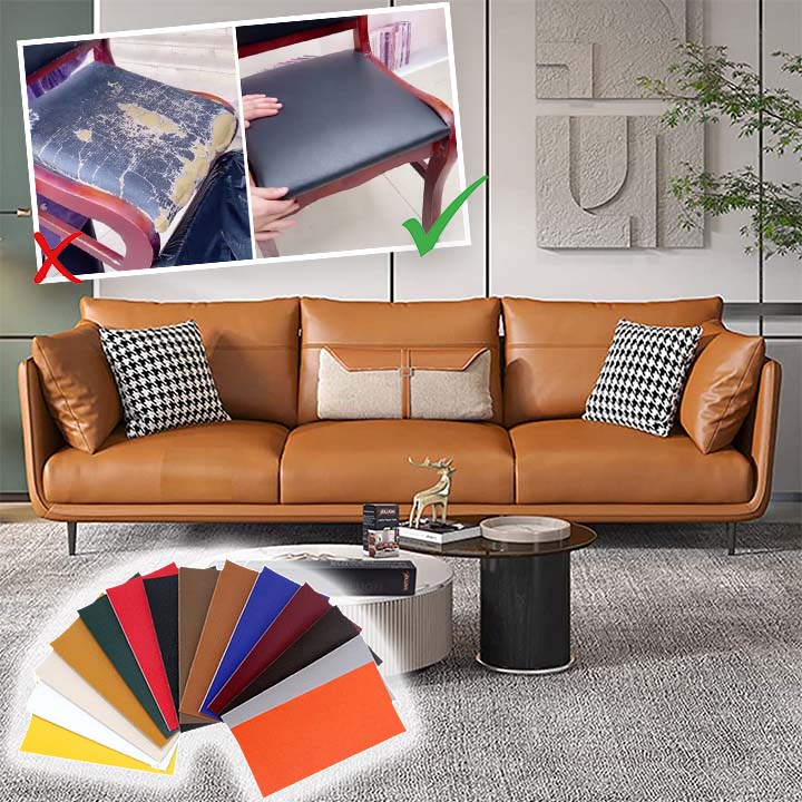 Zelfklevende leren herstelpatch 50x138cm voor meubels kleding tassen autostoelen leer repareren herstellen | Sulvida