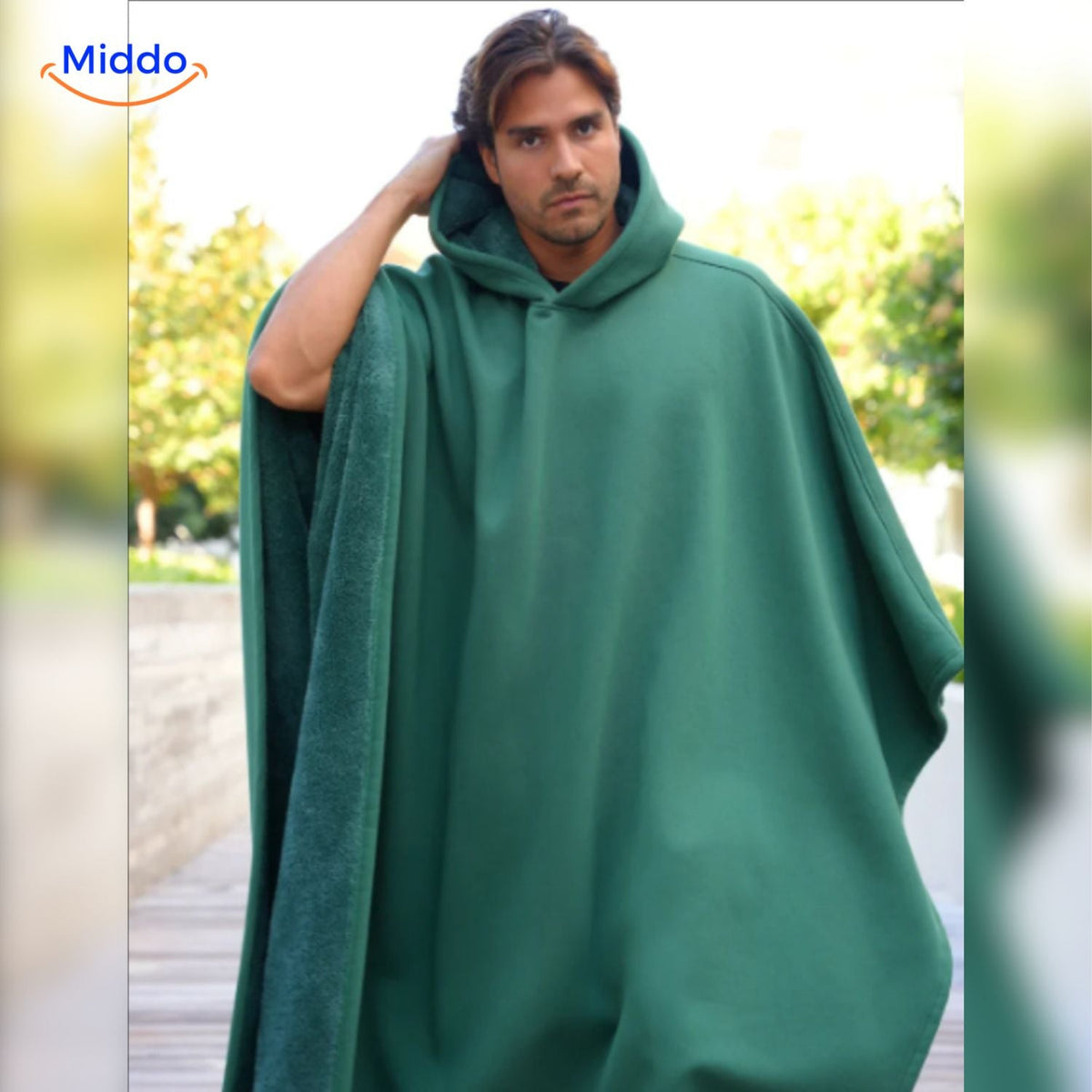 Unisex Cape met Capuchon Wolmix Zwart Groen Rood Paars Herfst Winter Warme Poncho Omslagdoek Oversized | Sulvida