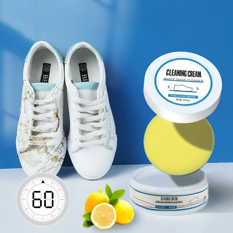 Schoenreinigingscrème 100g Universeel voor Sneakers Laarzen Leer Vlekverwijderaar Zonder Water Schoenverzorging | Sulvida
