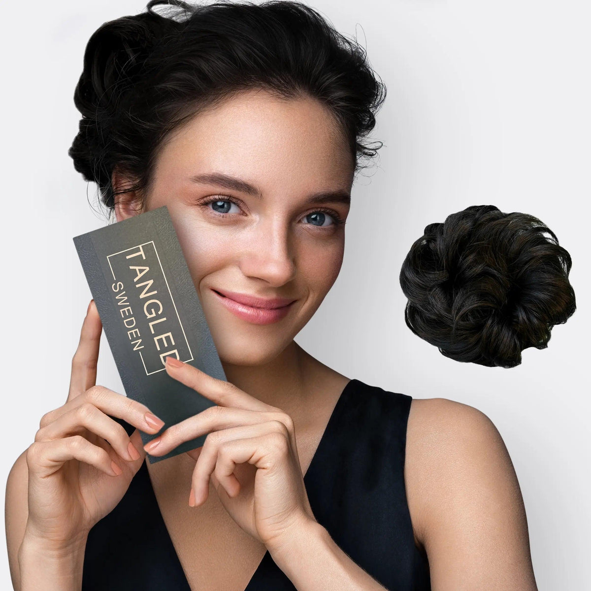 Haarelastiek met Synthetisch Haar Donkerbruin – Volume Scrunchie Messy Bun Haaraccessoire voor Kapsels | Sulvida