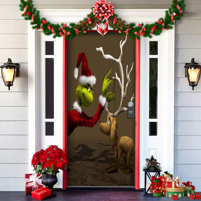 Deurkleed Kerstmotief 91x203cm Polyester Herbruikbaar Wasbaar Sfeervolle Entree Decoratie Feestdagen | Sulvida