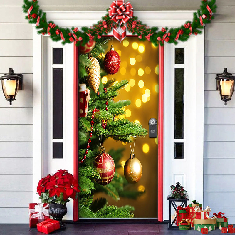 Deurkleed Kerstmotief 91x203cm Polyester Herbruikbaar Wasbaar Sfeervolle Entree Decoratie Feestdagen | Sulvida