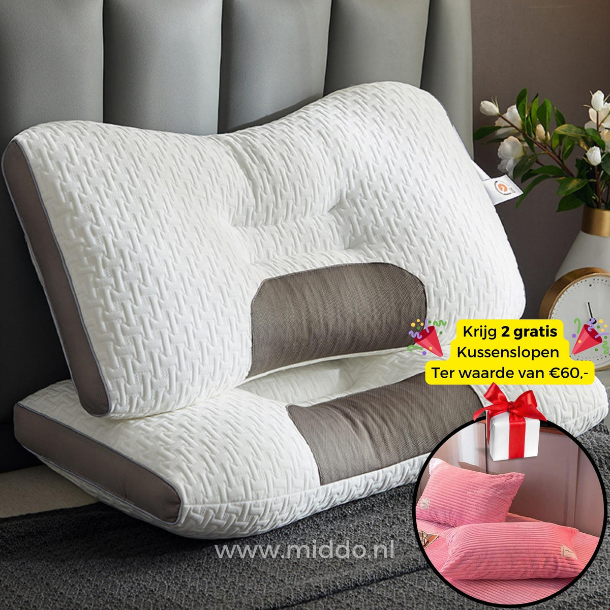Ergonomisch Neksteunkussen Golfpatroon Honingraat Rug Zijslapers Orthopedisch Memory Foam Slaapkussen | Sulvida