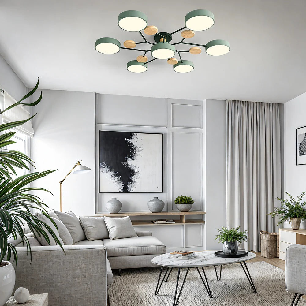 LED Plafondlamp Halo Cirkel IJzer Acryl Dimbaar 4 5 6 7 Lichtpunten Modern Design Woon Slaapkamer Verstelbaar | Sulvida