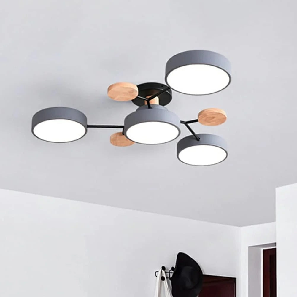LED Plafondlamp Halo Cirkel IJzer Acryl Dimbaar 4 5 6 7 Lichtpunten Modern Design Woon Slaapkamer Verstelbaar | Sulvida