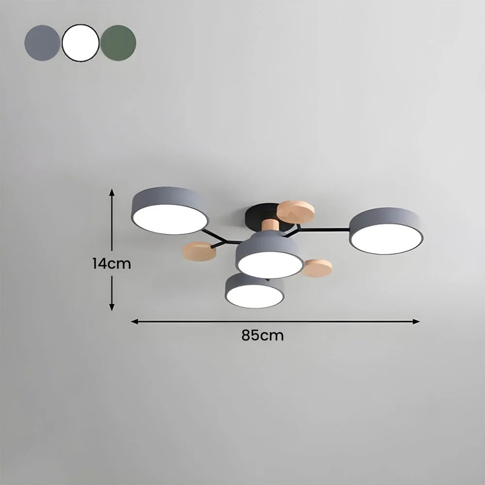 LED Plafondlamp Halo Cirkel IJzer Acryl Dimbaar 4 5 6 7 Lichtpunten Modern Design Woon Slaapkamer Verstelbaar | Sulvida