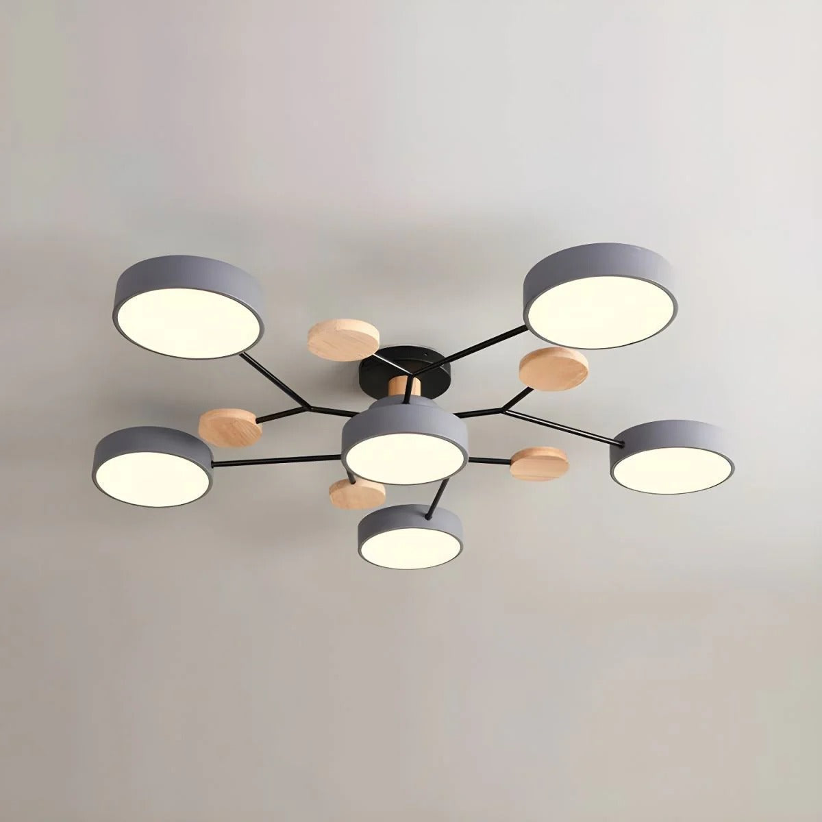 LED Plafondlamp Halo Cirkel IJzer Acryl Dimbaar 4 5 6 7 Lichtpunten Modern Design Woon Slaapkamer Verstelbaar | Sulvida