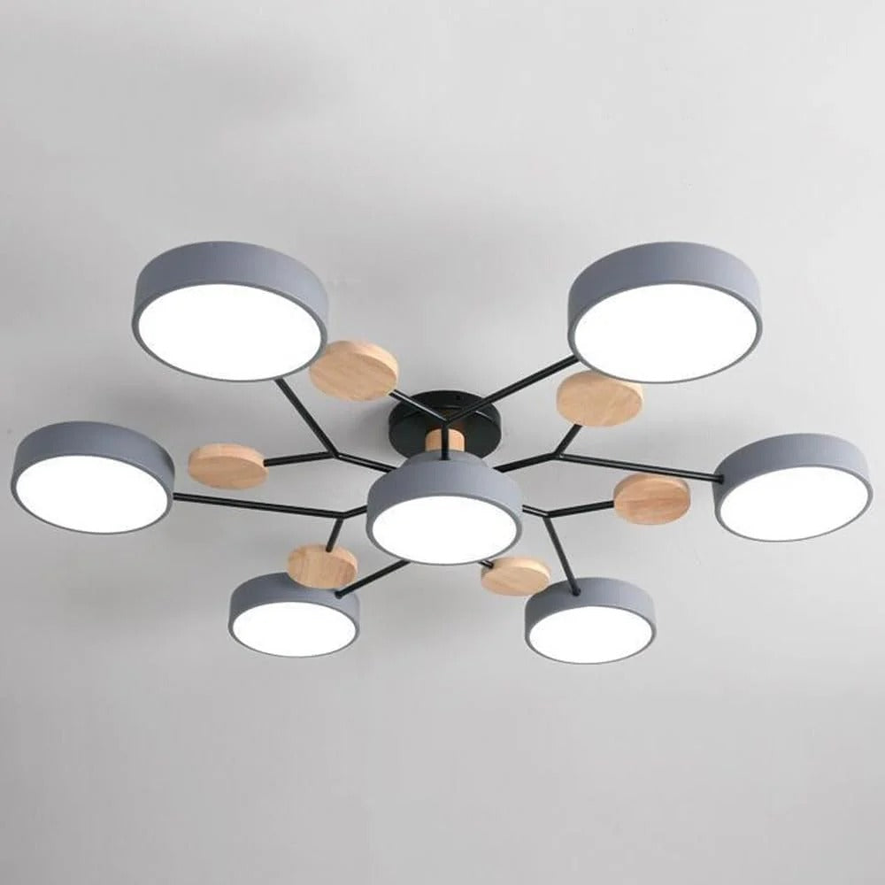 LED Plafondlamp Halo Cirkel IJzer Acryl Dimbaar 4 5 6 7 Lichtpunten Modern Design Woon Slaapkamer Verstelbaar | Sulvida