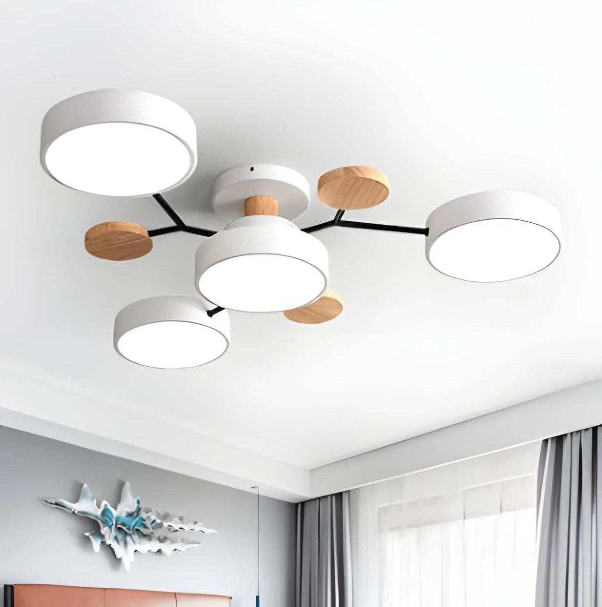 LED Plafondlamp Halo Cirkel IJzer Acryl Dimbaar 4 5 6 7 Lichtpunten Modern Design Woon Slaapkamer Verstelbaar | Sulvida