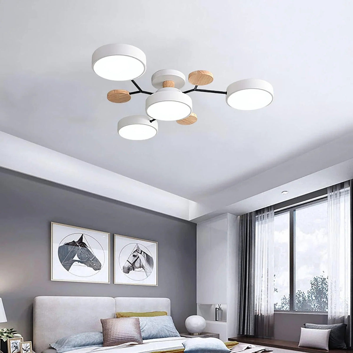 LED Plafondlamp Halo Cirkel IJzer Acryl Dimbaar 4 5 6 7 Lichtpunten Modern Design Woon Slaapkamer Verstelbaar | Sulvida