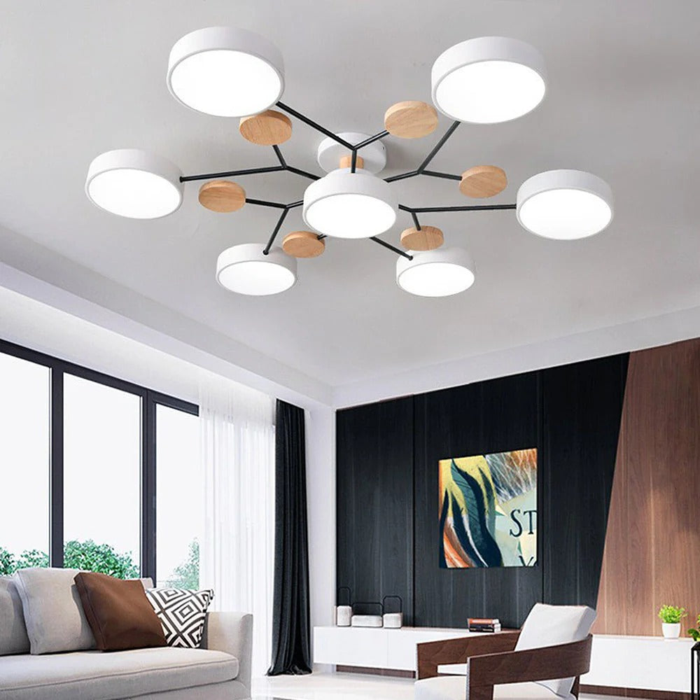 LED Plafondlamp Halo Cirkel IJzer Acryl Dimbaar 4 5 6 7 Lichtpunten Modern Design Woon Slaapkamer Verstelbaar | Sulvida