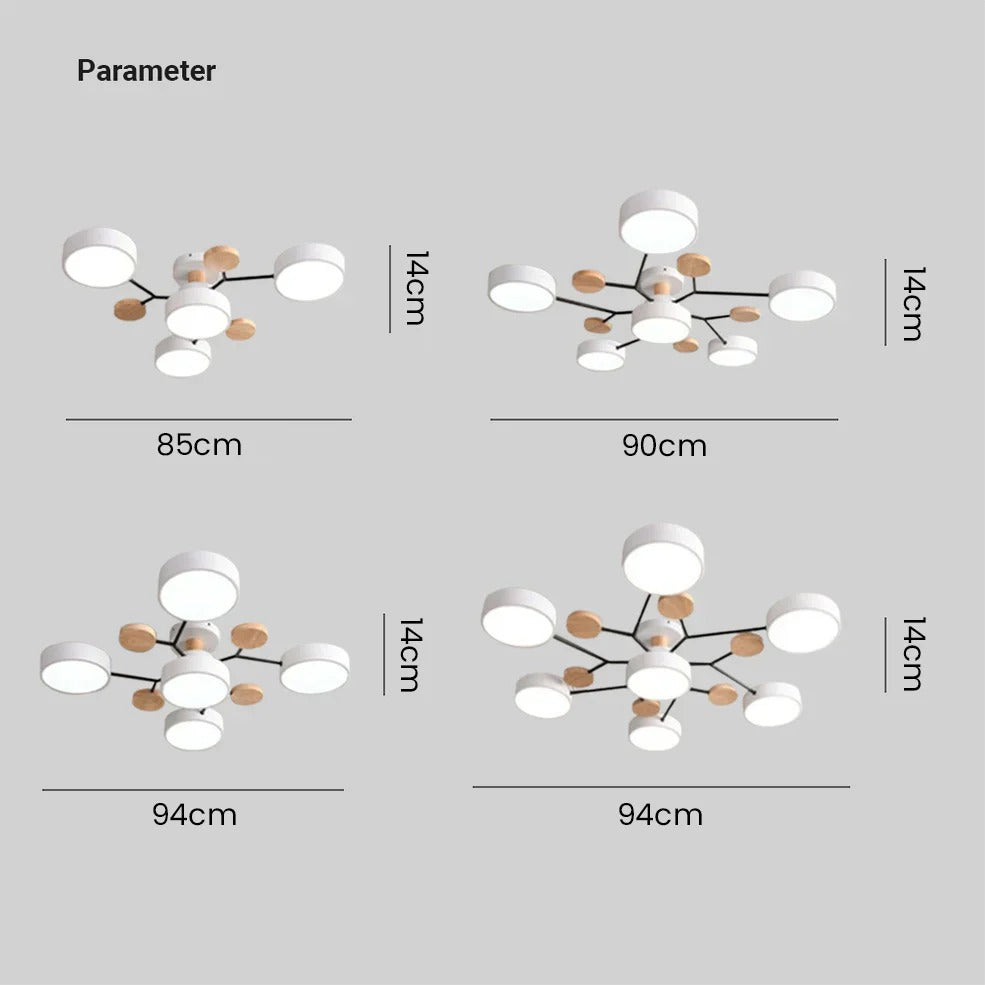 LED Plafondlamp Halo Cirkel IJzer Acryl Dimbaar 4 5 6 7 Lichtpunten Modern Design Woon Slaapkamer Verstelbaar | Sulvida