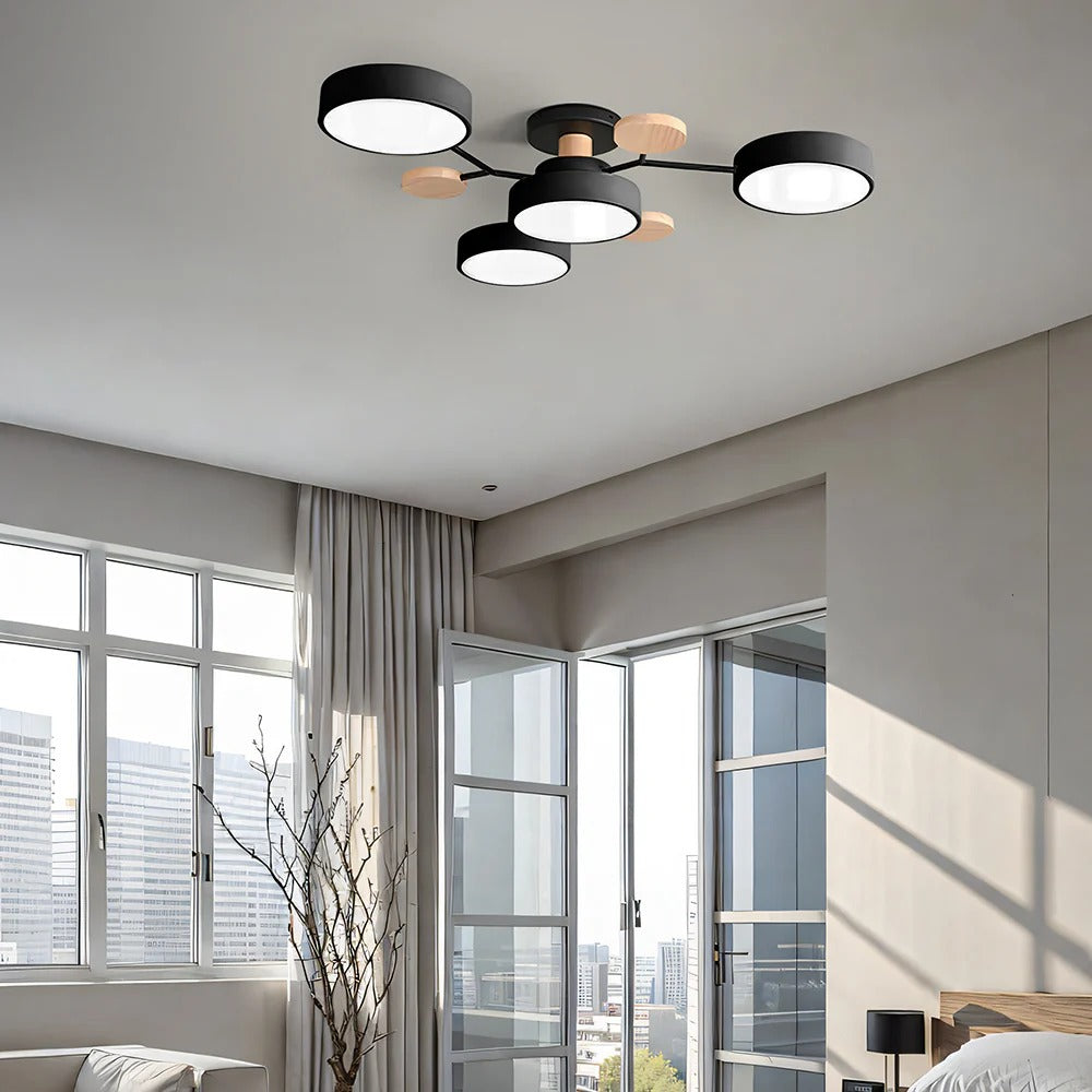 LED Plafondlamp Halo Cirkel IJzer Acryl Dimbaar 4 5 6 7 Lichtpunten Modern Design Woon Slaapkamer Verstelbaar | Sulvida
