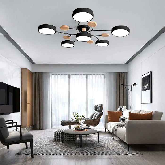 LED Plafondlamp Halo Cirkel IJzer Acryl Dimbaar 4 5 6 7 Lichtpunten Modern Design Woon Slaapkamer Verstelbaar | Sulvida