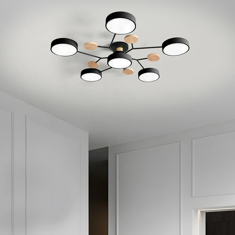 LED Plafondlamp Halo Cirkel IJzer Acryl Dimbaar 4 5 6 7 Lichtpunten Modern Design Woon Slaapkamer Verstelbaar | Sulvida