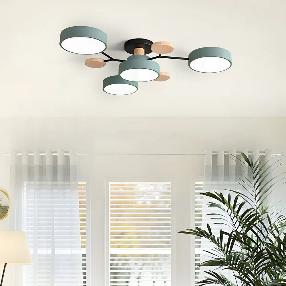 LED Plafondlamp Halo Cirkel IJzer Acryl Dimbaar 4 5 6 7 Lichtpunten Modern Design Woon Slaapkamer Verstelbaar | Sulvida