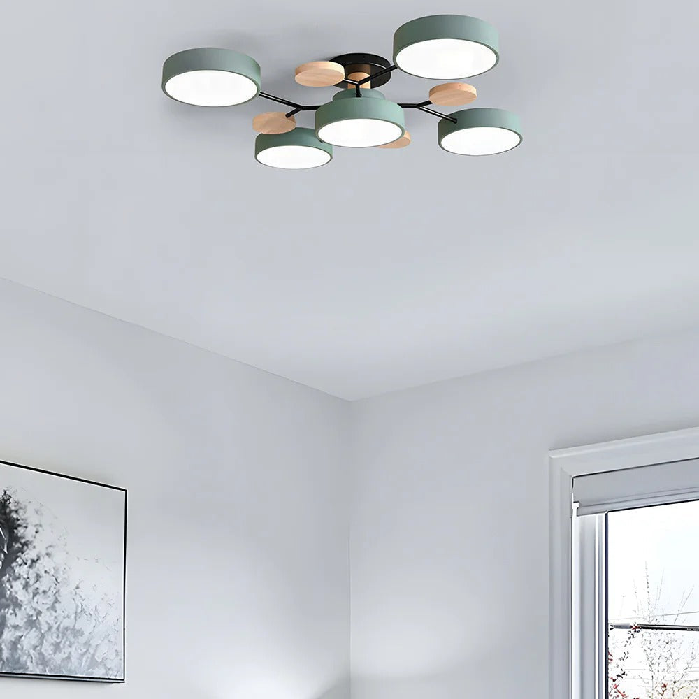 LED Plafondlamp Halo Cirkel IJzer Acryl Dimbaar 4 5 6 7 Lichtpunten Modern Design Woon Slaapkamer Verstelbaar | Sulvida