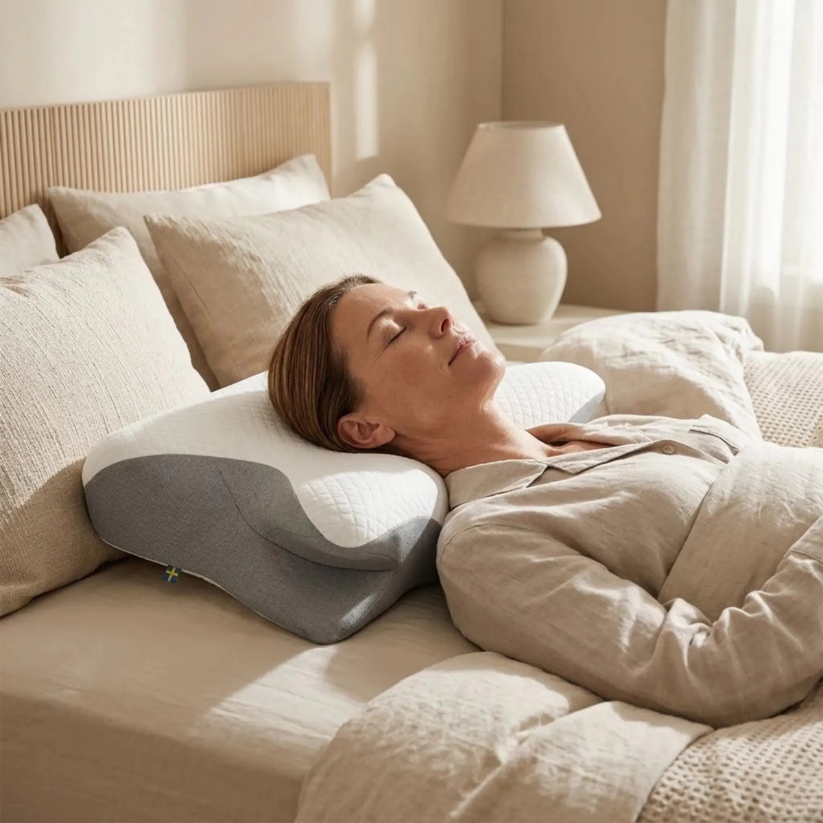 Ergonomisch Hoofdkussen Memory Foam Neksteun Alle Slaaphoudingen Ademend Katoen Drukverlagend Comfort | Sulvida