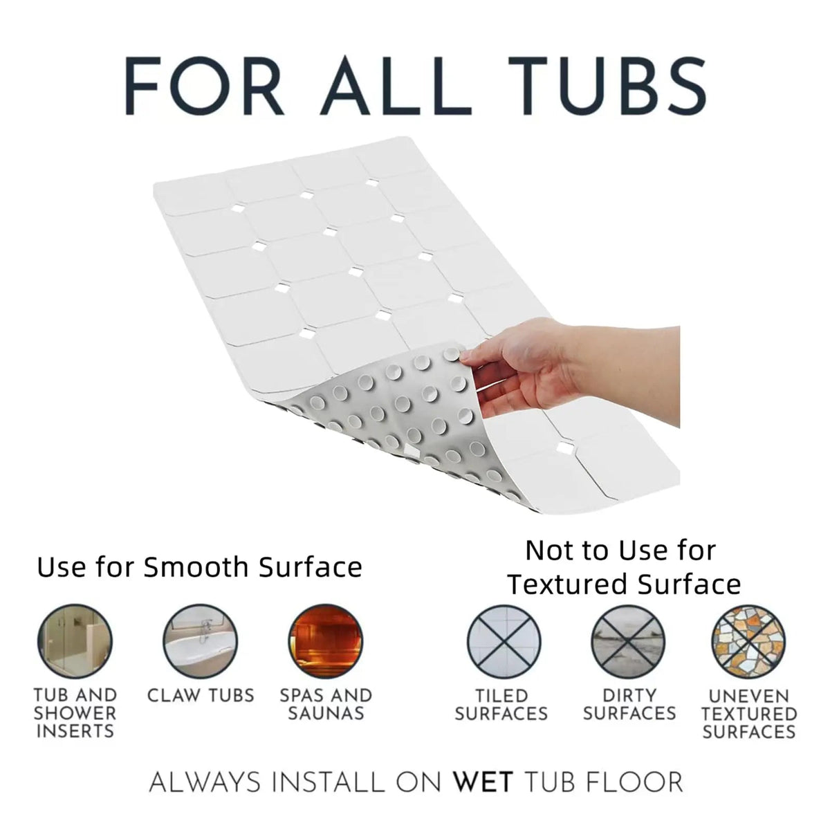 Antislip Badmat Siliconen met Zuignappen en Afvoergaten Vouwbaar voor Bad en Douche Badkamer 45×70 cm Grijs | Sulvida