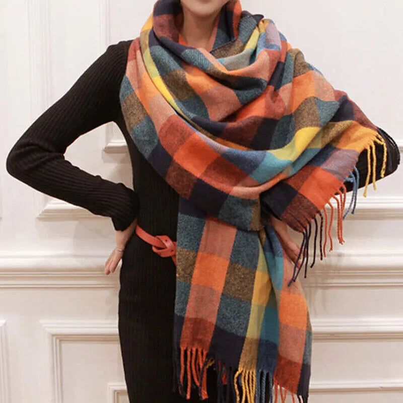 Kasjmier Sjaal met Ruitenpatroon Zacht Warm Wintersjaal Luxe Herfstsjaal Modieuze Accessoire Unisex Wol | Sulvida