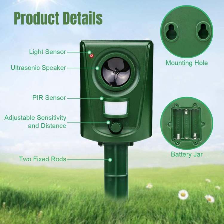 Ultrasonische Kattenverjager met Bewegingssensor voor Tuin Terras & Gazon Waterdicht PIR-detectie Buiten | Sulvida