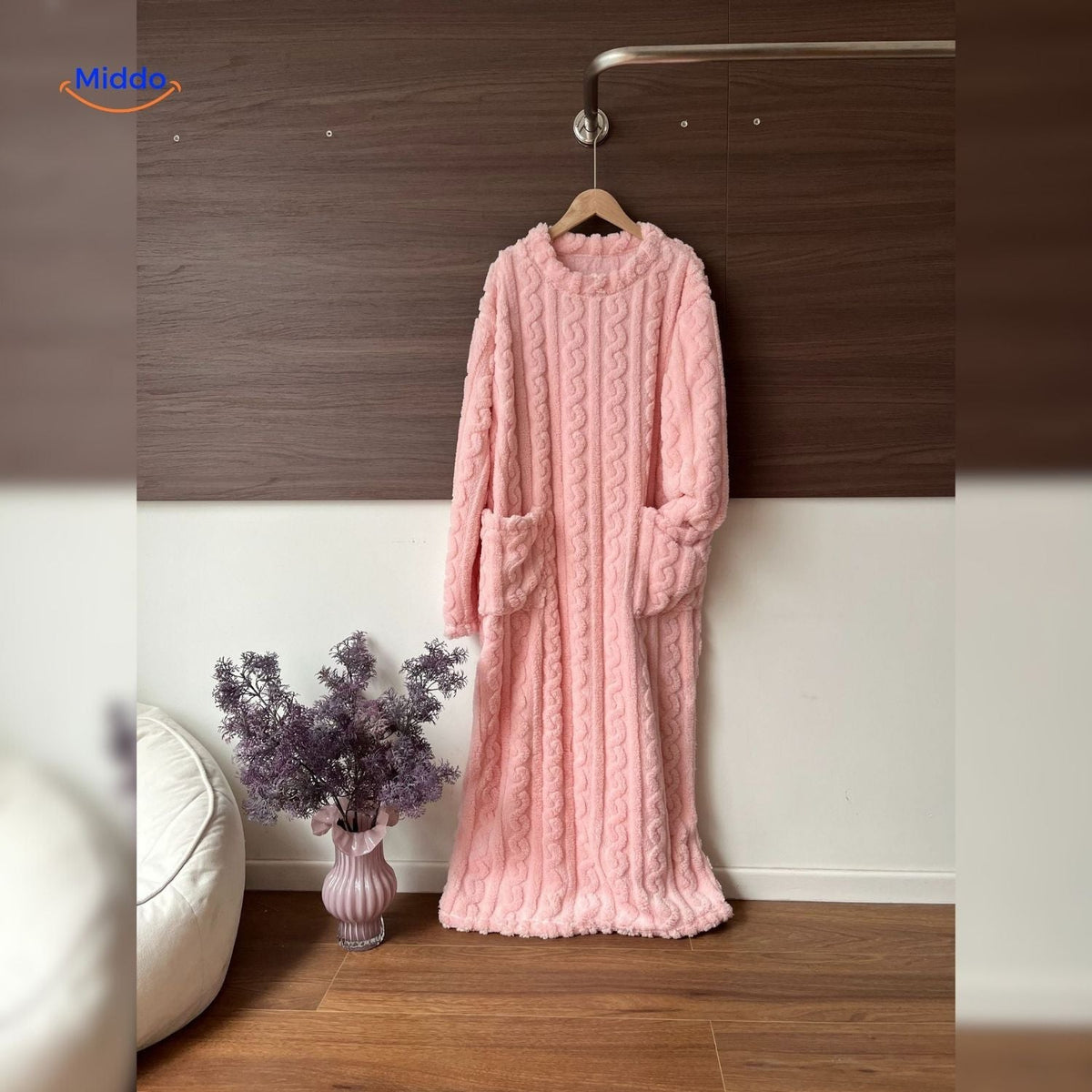 Lange Fleece Loungedeken met Zakken en Mouwen – Draagbare Deken voor Warmte Comfort Winter Relaxen Thuis | Sulvida