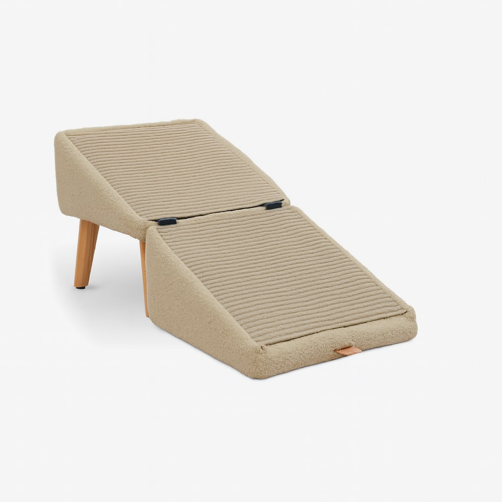 Huisdierentrap met Poeffunctie – Stalen Frame met Zachte Polyester Bekleding voor Hond en Kat Comfort | Sulvida