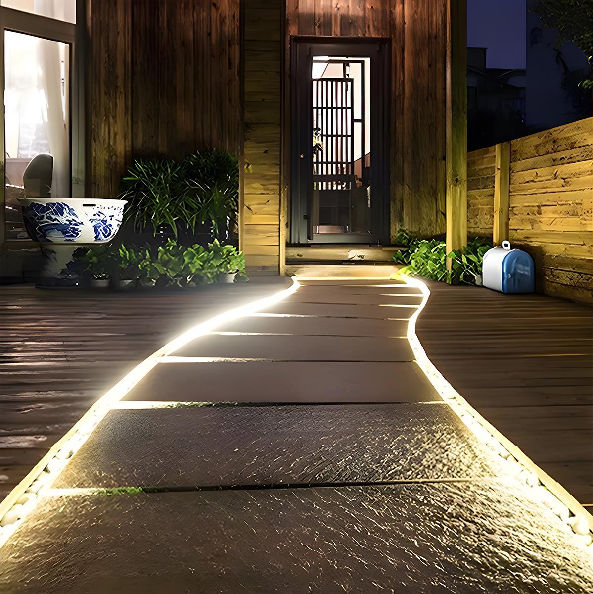 Flexibele Zonne LED Strook 5 meter Waterdicht Buitenverlichting Warm Wit 3000K Tuinpad Terras Sfeerverlichting | Sulvida
