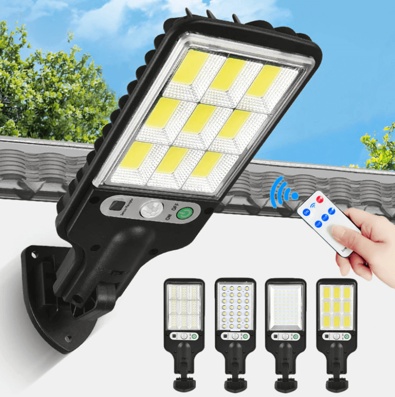 Zonne-energielamp voor buiten met bewegingssensor en afstandsbediening waterdicht IP67 tuinverlichting | Sulvida