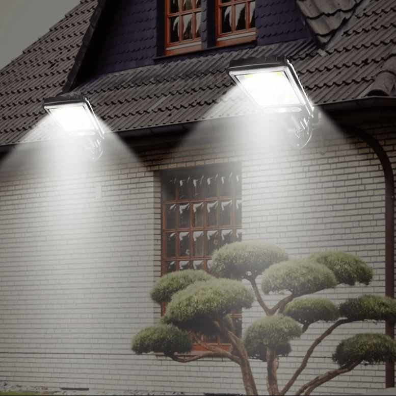 Zonne-energielamp voor buiten met bewegingssensor en afstandsbediening waterdicht IP67 tuinverlichting | Sulvida