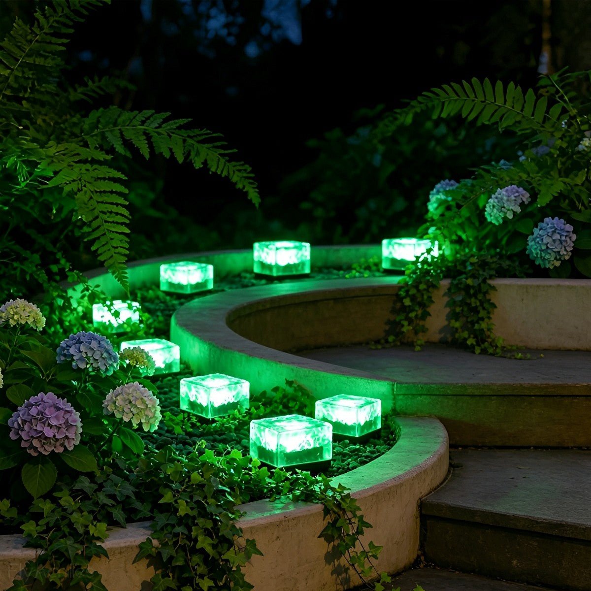 Zonne-energie LED Tuinverlichting Vierkant Kristalglas Tuinlamp Waterdicht Padverlichting Gazon Buitenlamp | Sulvida