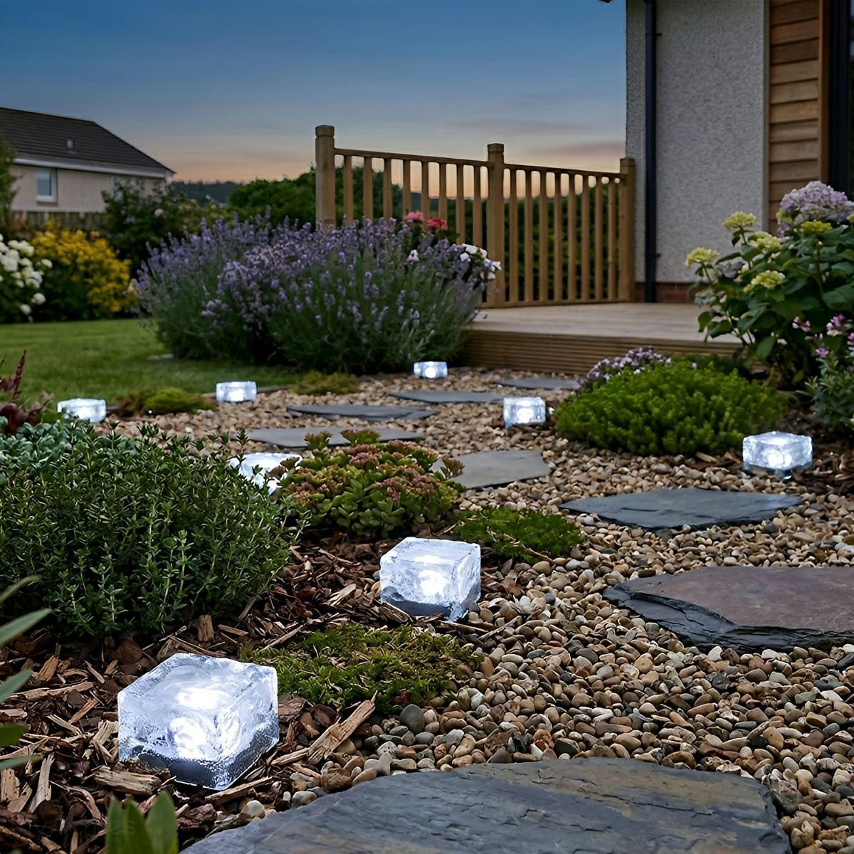 Zonne-energie LED Tuinverlichting Vierkant Kristalglas Tuinlamp Waterdicht Padverlichting Gazon Buitenlamp | Sulvida