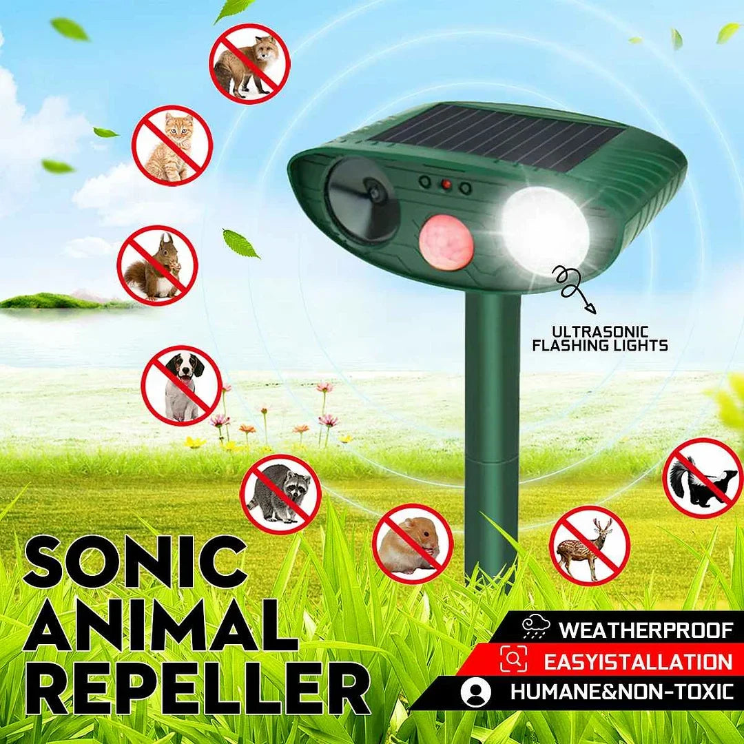 Zonne-energie Ultrasone Hertenafschriker Set van 4 Tuinbescherming Bewegingssensor Waterdicht Dierafweer | Sulvida
