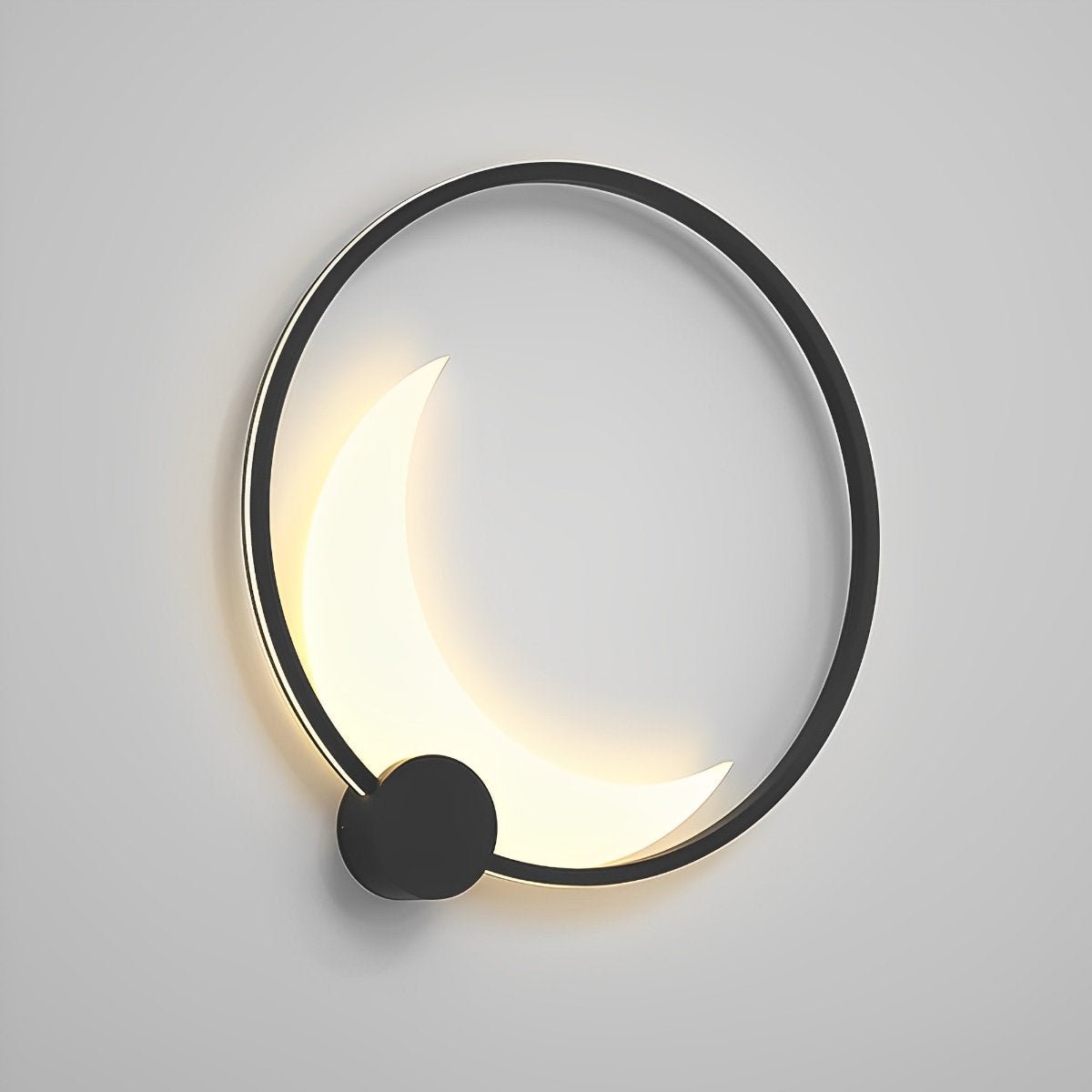 Zonne-energie Wandlamp Halve Maan Zwart Weerbestendig LED Buitenverlichting voor Tuin Terras Balkon Patio | Sulvida
