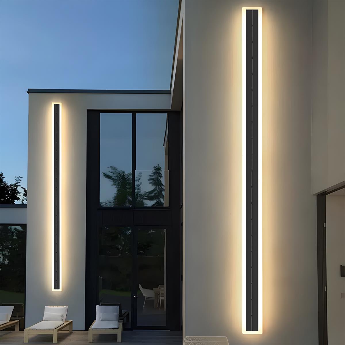 Zonne-energie LED Wandverlichting Waterbestendig Buiten Tuinverlichting Strip Buitenlamp Gevel Sfeerverlichting | Sulvida