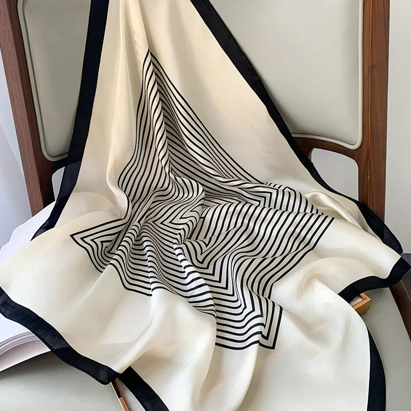 Zijden sjaaltje geruite print 70×70 cm dames sjaal haarband accessoire stijlvol elegant lente zomer cadeau | Sulvida
