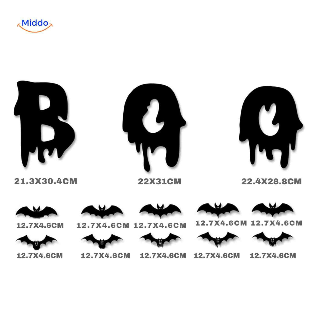 3D Wanddecoratie met LED-Verlichting Halloween Vleermuis Spin Spook Muurstickers Glow Effect Feestdecoratie | Sulvida