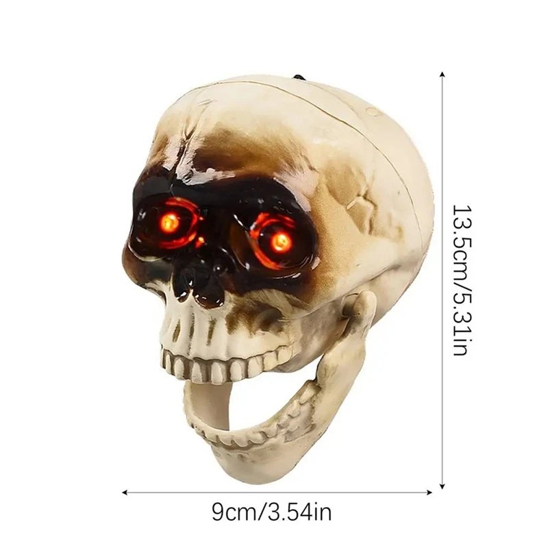 Halloween Doodskop Decoratie met Bewegingssensor LED-verlichting Geluid Griezel Schedel Feestdecoratie | Sulvida
